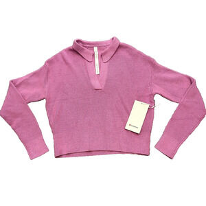 Lululemon Collared Merino Wool Sweater DHMU Dahlia Mauve Pink Size Small